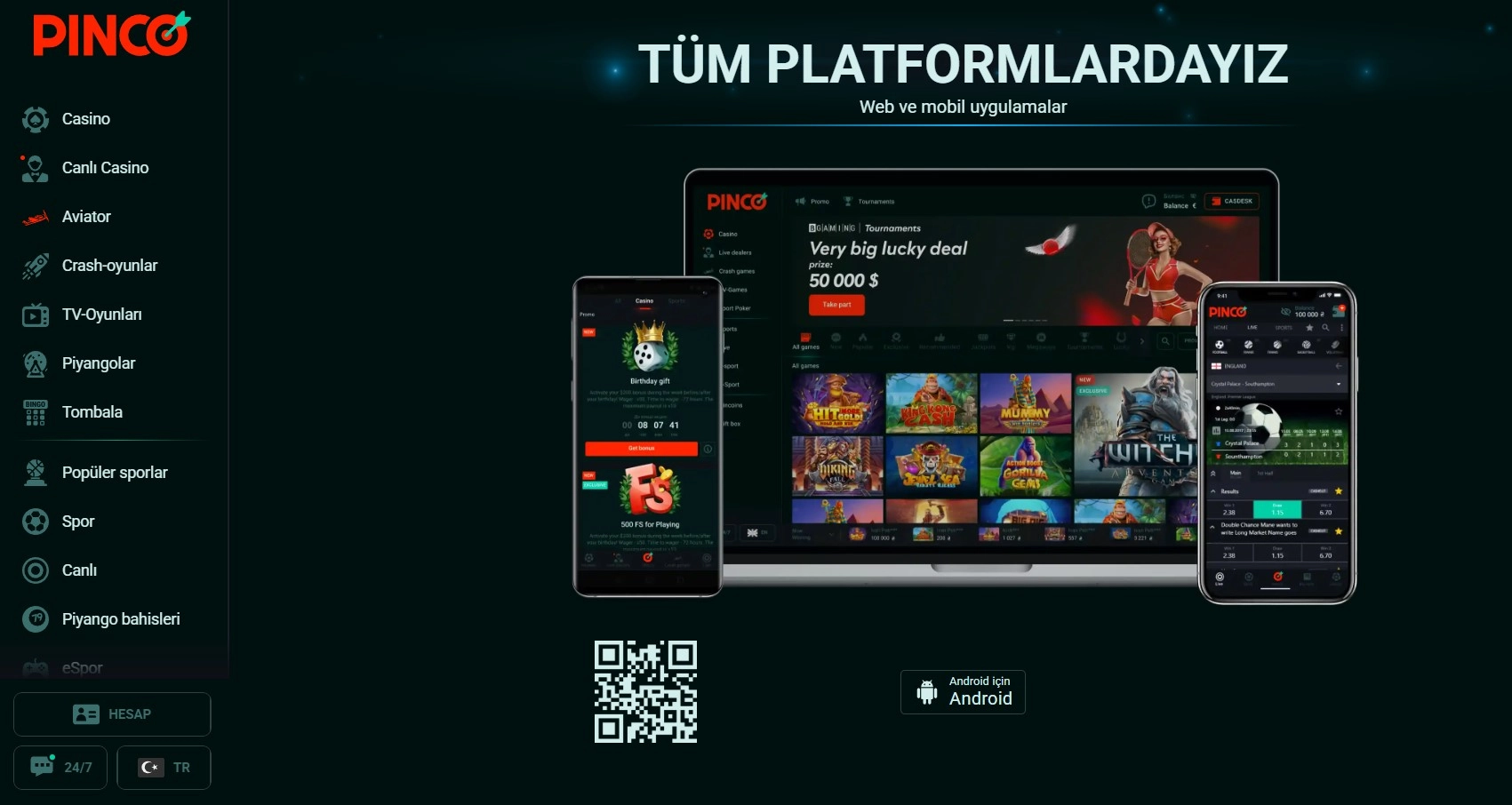 Resmî siteden Pinco indir APK